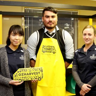 Master of Nutrition and Dietetics students Monique Cheang, Shaun McCall and Jessie Ebsworth have developed supermarket tour module for OzHarvest’s NEST program