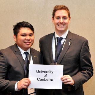 UC students Michael Peralta and James Sellers at the 2016 Enactus National Competition