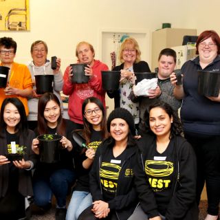 UC nutrition and dietetics students from the University of Canberra delivered the gardening program to the residents of Project Independence. 