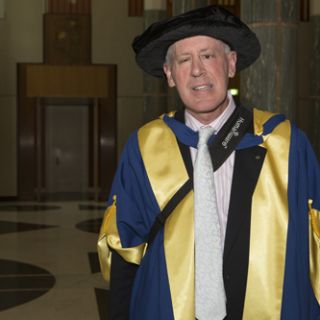 Dr Graeme Innes was awarded an honorary doctorate for his work in campaigning for Australian’s rights. Photo: Michelle McAulay.