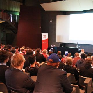 Students in lecture theatre at BiG Day In event