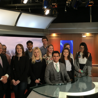 UC Press Club students with Peter Hitchener at Channel 9.