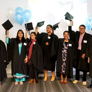 Seven Australia Awards scholarship students have said goodbye to the University of Canberra