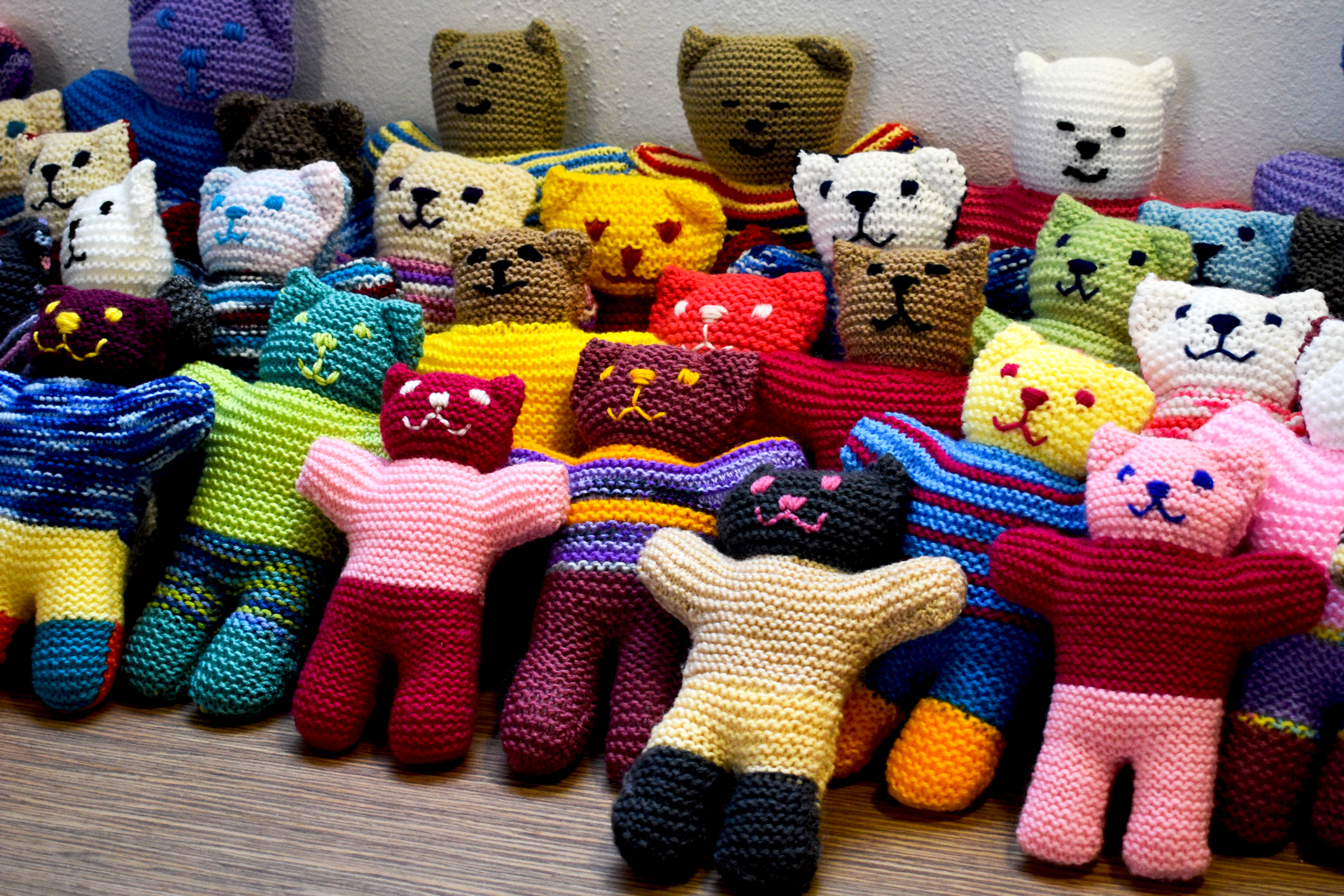 knitted trauma teddies