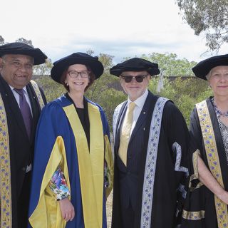 Julia with Chancellor and Vice-Chancellor