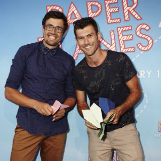 UC alumni James Norton and Dylan Parker at the premiere of Paper Planes