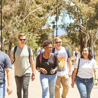 Image of students walking on campus