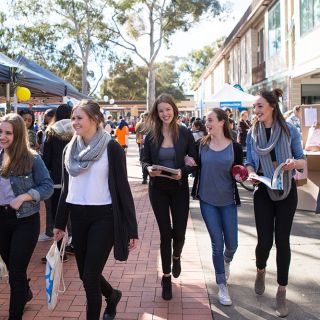 Students walking along the UC Concourse