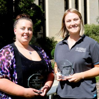 Gabby Robberds Scholarship winners Hannah Martin and Jessica Callagahan