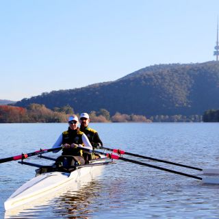 Kat Ross with rowing partner Gavin Bellis