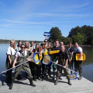 NYSF students getting ready to test the water at Lake Ginninderra for biodiversity with the Institute of Applied Ecology